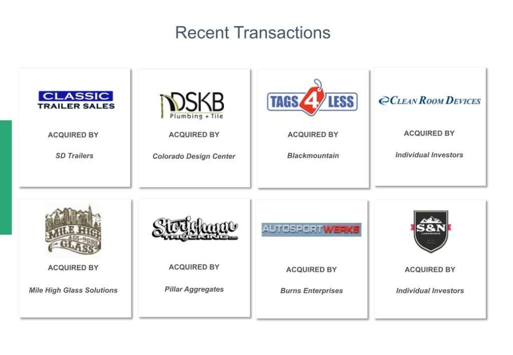 wright business advisors recent transactions